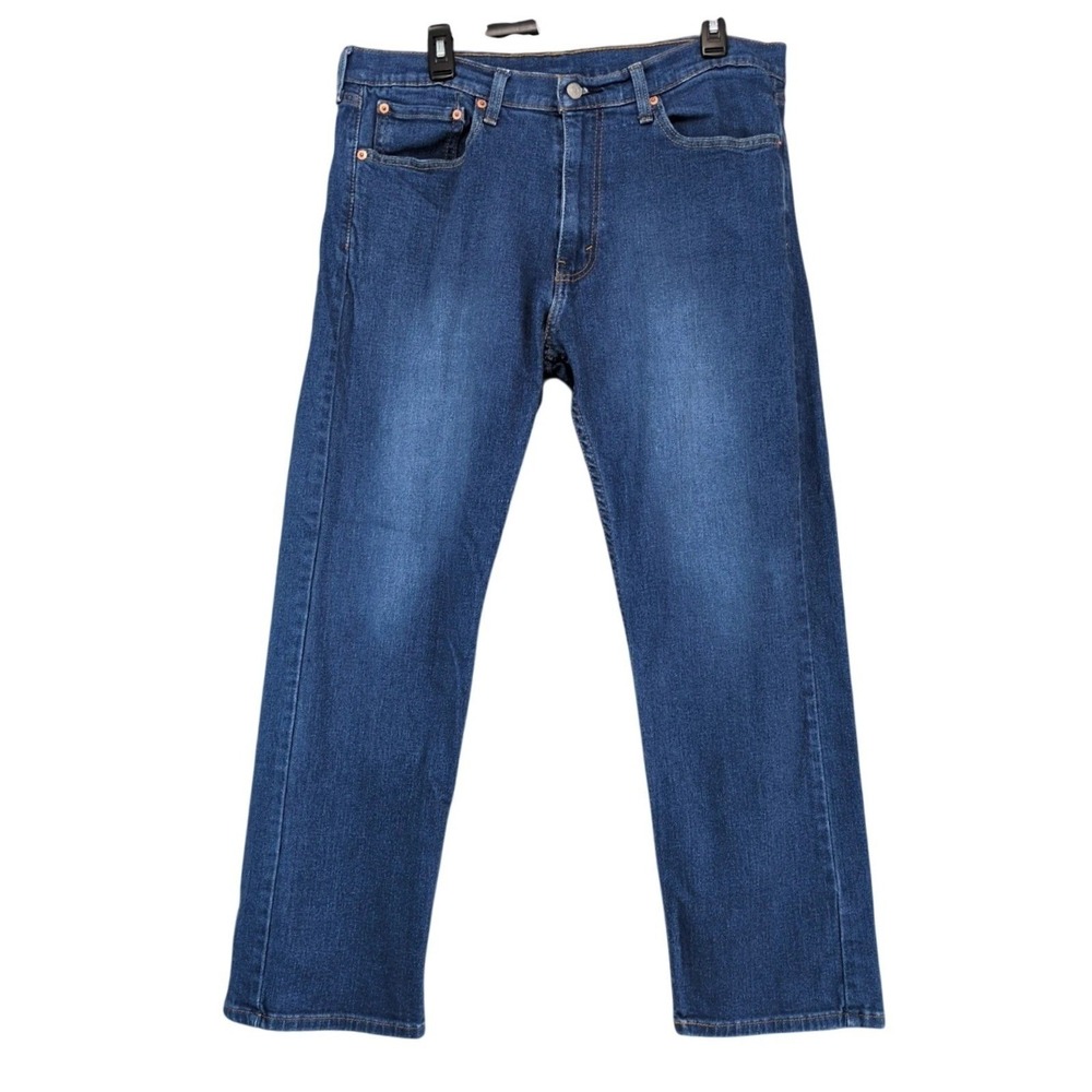 Levi's 505 Blue Denim Straight Leg Jeans Mens 36x29 Stretch Workwear Minimalist